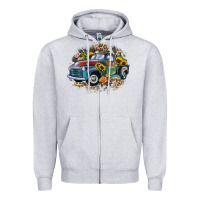 Heather Grey vintage truck western Zipper Hoodie - Zillion Design Studio