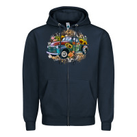 Navy vintage truck western Zipper Hoodie - Zillion Design Studio