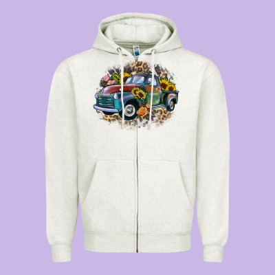 Vintage Truck Western Zipper Hoodie Designed By Zillion Design Studio