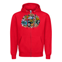 Red vintage truck western Zipper Hoodie - Zillion Design Studio