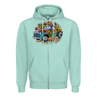 Seafoam vintage truck western Zipper Hoodie - Zillion Design Studio