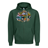 Sports Green vintage truck western Zipper Hoodie - Zillion Design Studio