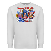 Dove Grey hangin with my gnomerica Premium Sweatshirt - RacoonDesign