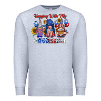 Heather Grey hangin with my gnomerica Premium Sweatshirt - RacoonDesign