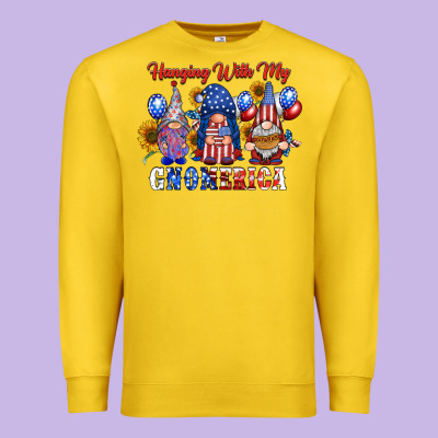 Hangin With My Gnomerica Premium Sweatshirt Designed By Racoondesign