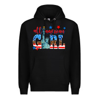 Black all american girl Premium Hoodie - AdoDesignShop