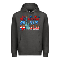 Charcoal Heather all american girl Premium Hoodie - AdoDesignShop