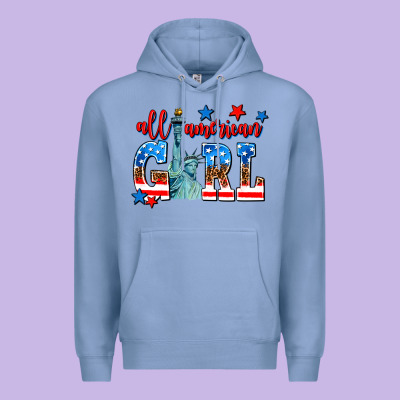 All American Girl Premium Hoodie Designed By Adodesignshop