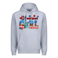 Heather Grey all american girl Premium Hoodie - AdoDesignShop