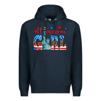 Navy all american girl Premium Hoodie - AdoDesignShop