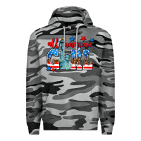 Slate Camo all american girl Premium Hoodie - AdoDesignShop