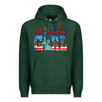 Sports Green all american girl Premium Hoodie - AdoDesignShop