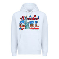 White all american girl Premium Hoodie - AdoDesignShop