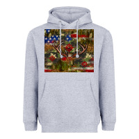 Heather Grey Hunting leopard USA flag tumbler 4th of july Heavyweight Hoodie - Neo Western