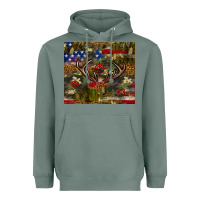 Sage Hunting leopard USA flag tumbler 4th of july Heavyweight Hoodie - Neo Western