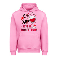 Fuchsia Pink oh sip it's a girl's trip Urban Hoodie - MaliasSmallBusiness