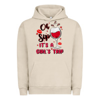 Pigment French Oak oh sip it's a girl's trip Urban Hoodie - MaliasSmallBusiness