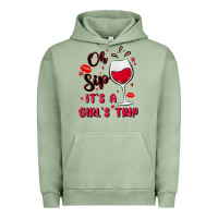 Pigment Oil Green oh sip it's a girl's trip Urban Hoodie - MaliasSmallBusiness