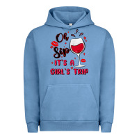 Pigment Pebble Blue oh sip it's a girl's trip Urban Hoodie - MaliasSmallBusiness