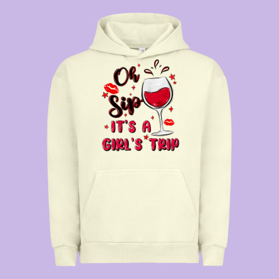 Oh Sip It's A Girl's Trip Urban Hoodie Designed By Maliassmallbusiness