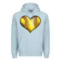 Blue Mist softball heart Premium Hoodie - LillyAllenDesigns