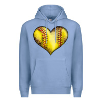 Colony Blue softball heart Premium Hoodie - LillyAllenDesigns