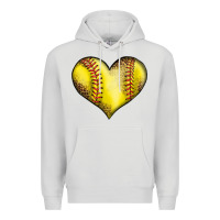 Dove Grey softball heart Premium Hoodie - LillyAllenDesigns