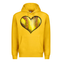 Lemon softball heart Premium Hoodie - LillyAllenDesigns