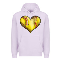 Lilac softball heart Premium Hoodie - LillyAllenDesigns