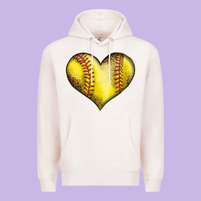 Softball Heart Premium Hoodie Designed By Lillyallendesigns