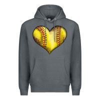 Rock softball heart Premium Hoodie - LillyAllenDesigns