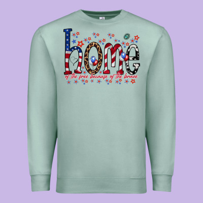 Home Of The Free Premium Sweatshirt Designed By Racoondesign
