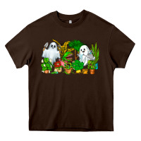 Chocolate Brown Spooky Plants Heavy Core Tee - CowhideDigitalArt