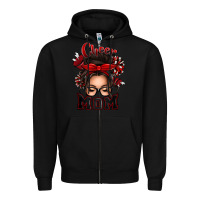 Black cheer mom messy bun Zipper Hoodie - texasbilliewilder