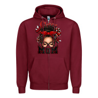 Burgundy cheer mom messy bun Zipper Hoodie - texasbilliewilder