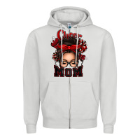 Dove Grey cheer mom messy bun Zipper Hoodie - texasbilliewilder