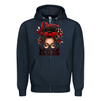 Navy cheer mom messy bun Zipper Hoodie - texasbilliewilder
