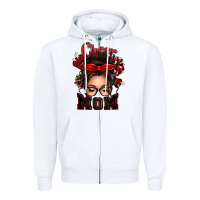 White cheer mom messy bun Zipper Hoodie - texasbilliewilder