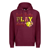 Burgundy Look Pretty Play Dirty Premium Hoodie - LillyAllenDesigns