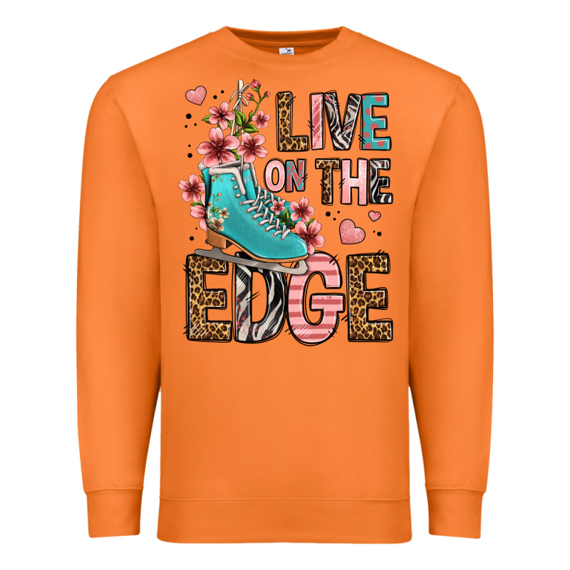Live On The Edge Ice Skating Premium Sweatshirt by FaDigitalArtStudio | Teevron