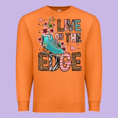 Live On The Edge Ice Skating Premium Sweatshirt Designed By Fadigitalartstudio