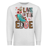 Oatmeal Heather live on the edge ice skating Premium Sweatshirt - FaDigitalArtStudio