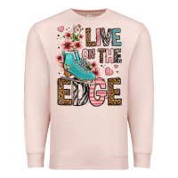 Pale Pink live on the edge ice skating Premium Sweatshirt - FaDigitalArtStudio