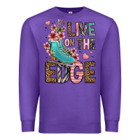 Purple live on the edge ice skating Premium Sweatshirt - FaDigitalArtStudio