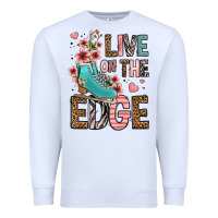 White live on the edge ice skating Premium Sweatshirt - FaDigitalArtStudio