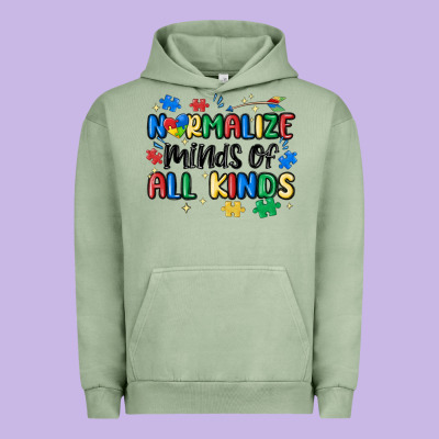Normalize Minds Of All Kinds Urban Hoodie Designed By Maliassmallbusiness