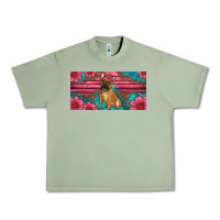 Oil Green french bulldog floral license plate Urban Heavy Tee - Artiststas