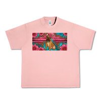 Salmon french bulldog floral license plate Urban Heavy Tee - Artiststas