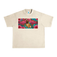 French Bulldog Floral License Plate Urban Heavy Tee | Teevron