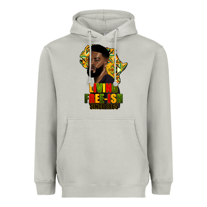 Juneteenth Living Freeish Since 1865 Heavyweight Hoodie by HRA Design Shop | Teevron